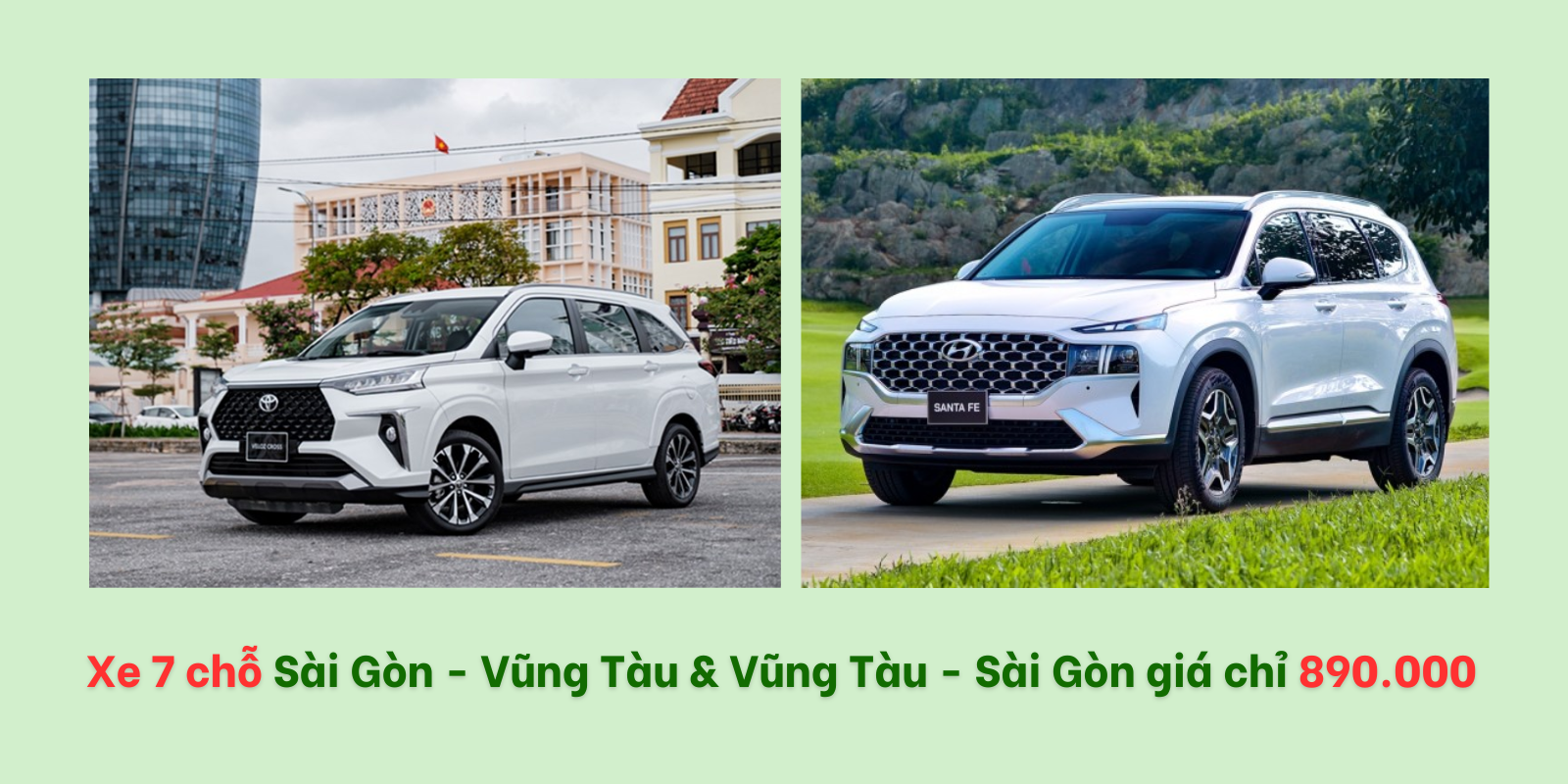 Xe 7 chỗ Sài Gòn - Vũng Tàu & Vũng Tàu - Sài Gòn giá chỉ 890.000